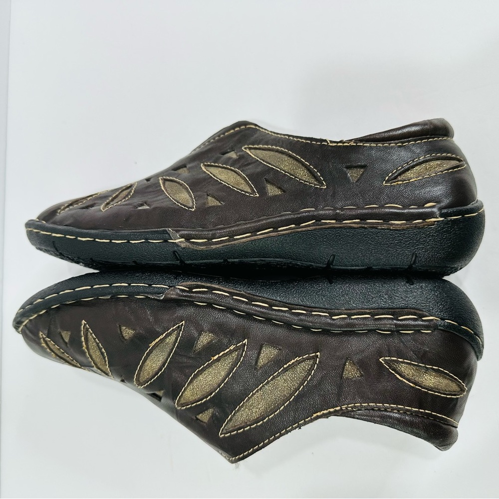 💚 PROPET BROWN LEATHER CAMEO SLIP ONS LIKE NEW WOMENS SIZE 9.5 COMFORTABLE - Picture 5 of 9